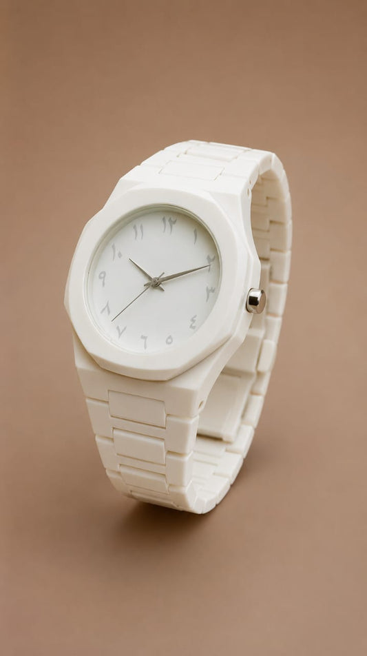 White Arabic Aura Watch – Elegance That Speaks for Itself